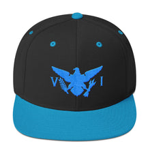 Load image into Gallery viewer, Snapback Cap with teal blue vi flag